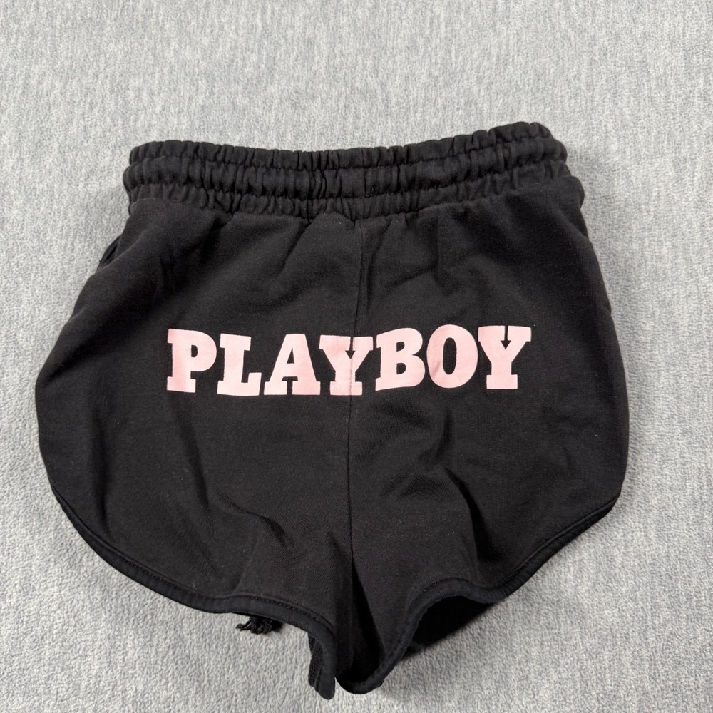 PLAYBOY Black Shorts with Pink Logo